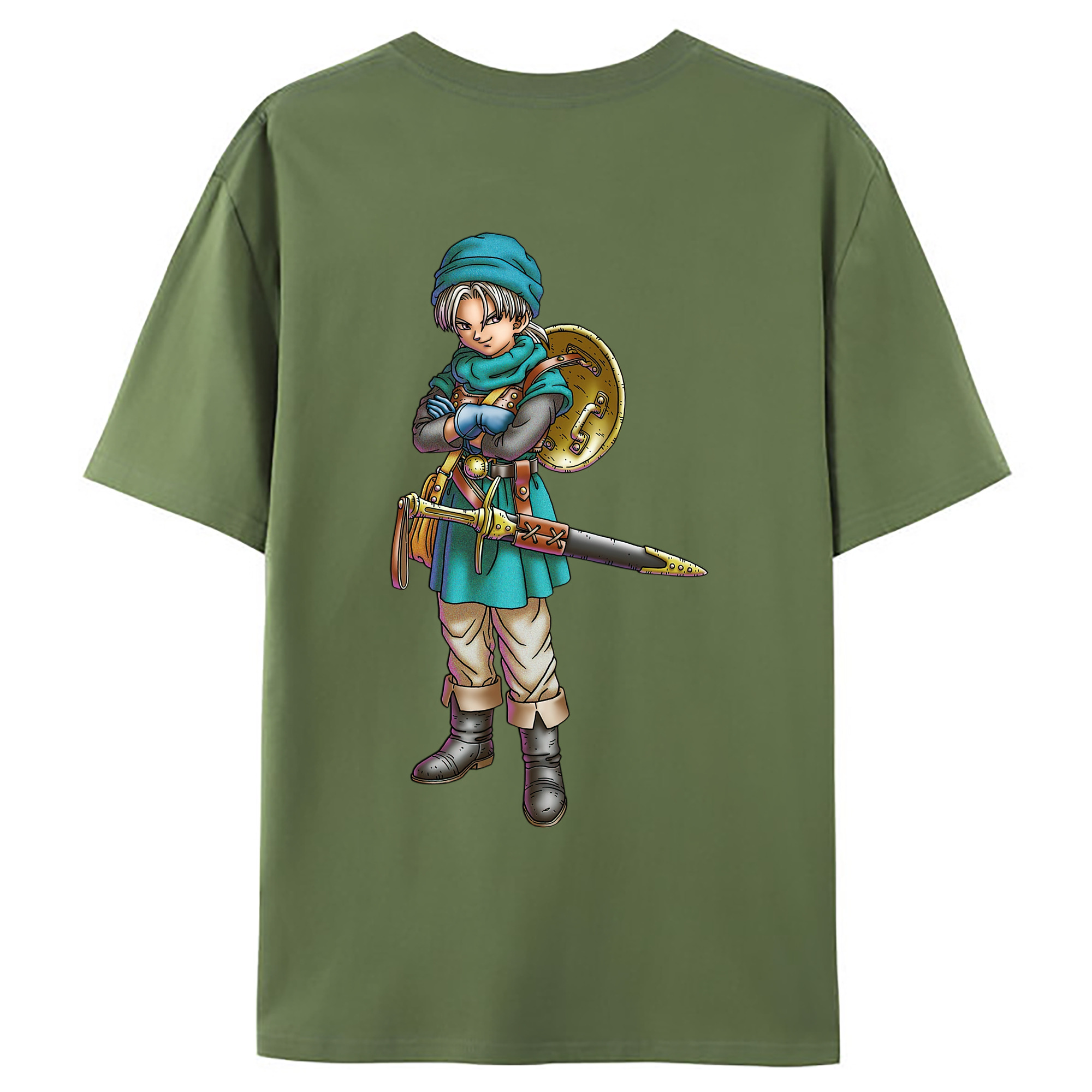 （画像用） ドラゴンクエスト Doragon Kuesuto Dragon Quest 綿100％ メンズ半袖Tシャツ（バックプリント） 通気性